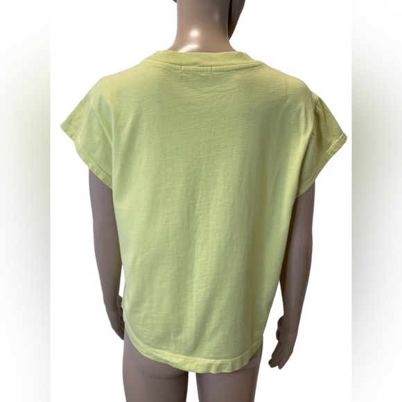 Agolde Green and Yellow Boxy Cuffed Sleeve T-Shirt - Picture 3 of 4
